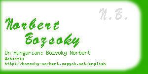 norbert bozsoky business card